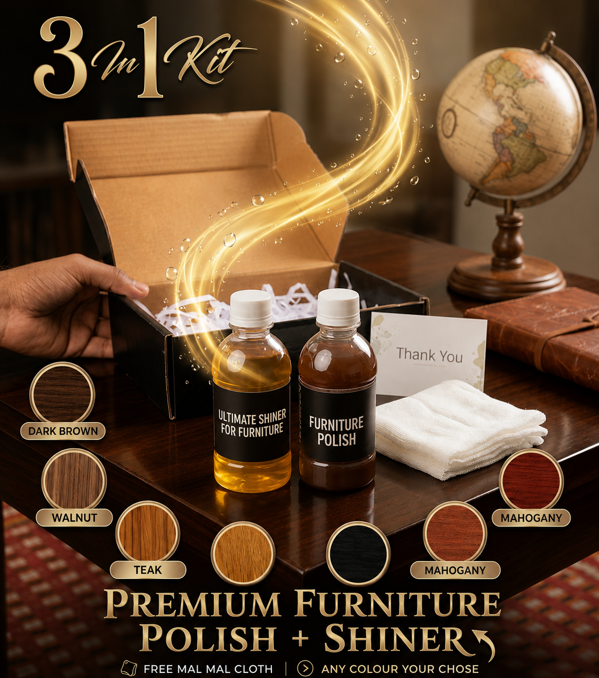 3-in-1 Premium Furniture Polish & Shiner Kit